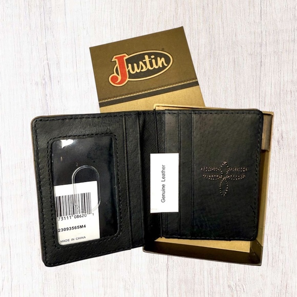 Justin Boots Needlepoint Card Wallet With Money Clip - Picture 3 of 5